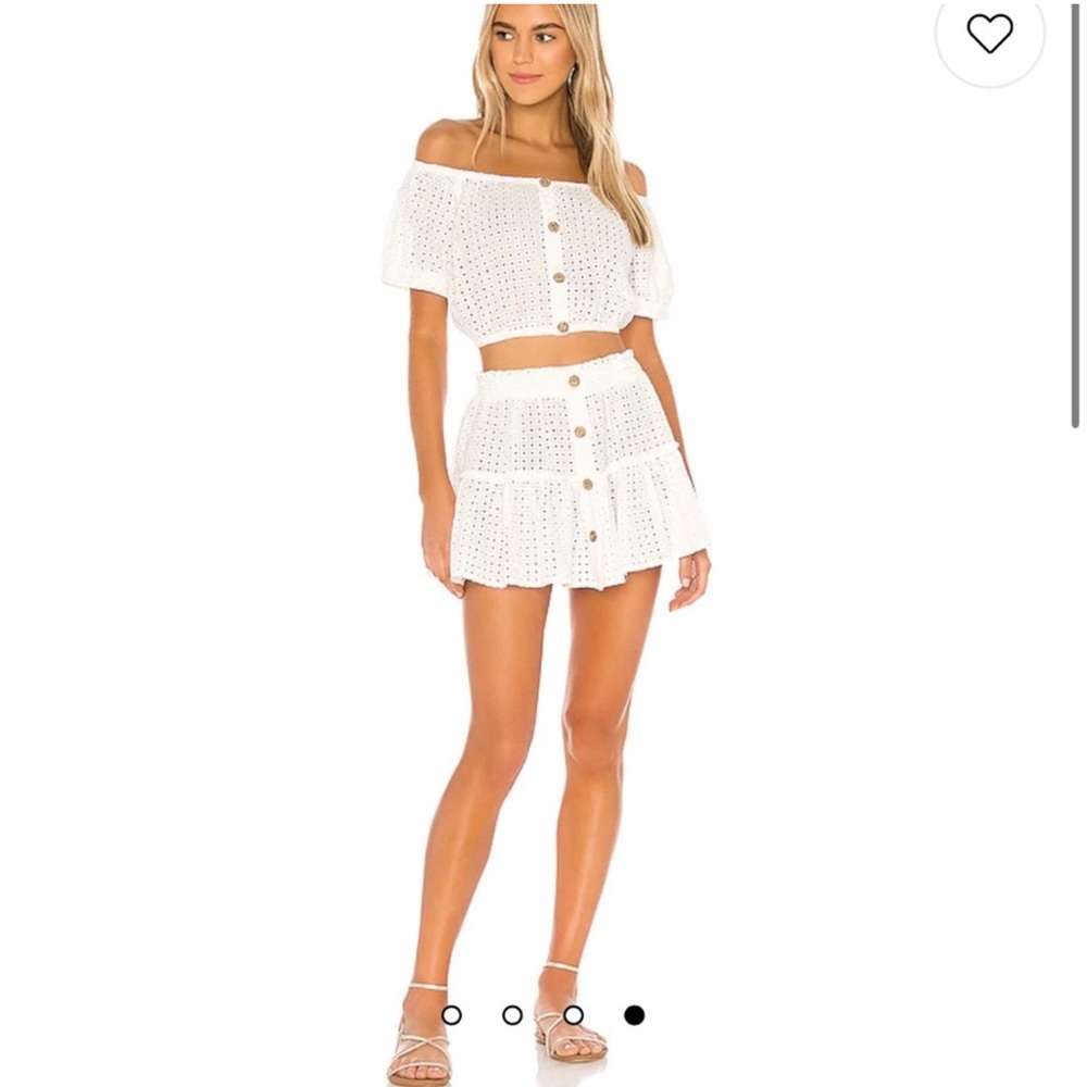 Eberjey Harper Cotton Eyelet skirt set, white, size medium. Never been worn!
